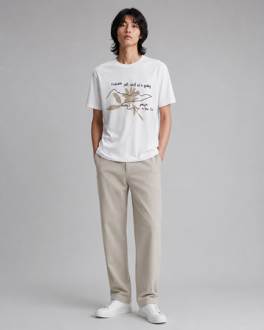 Naminal Graphic Casual T-Shirt (Oversize) - White