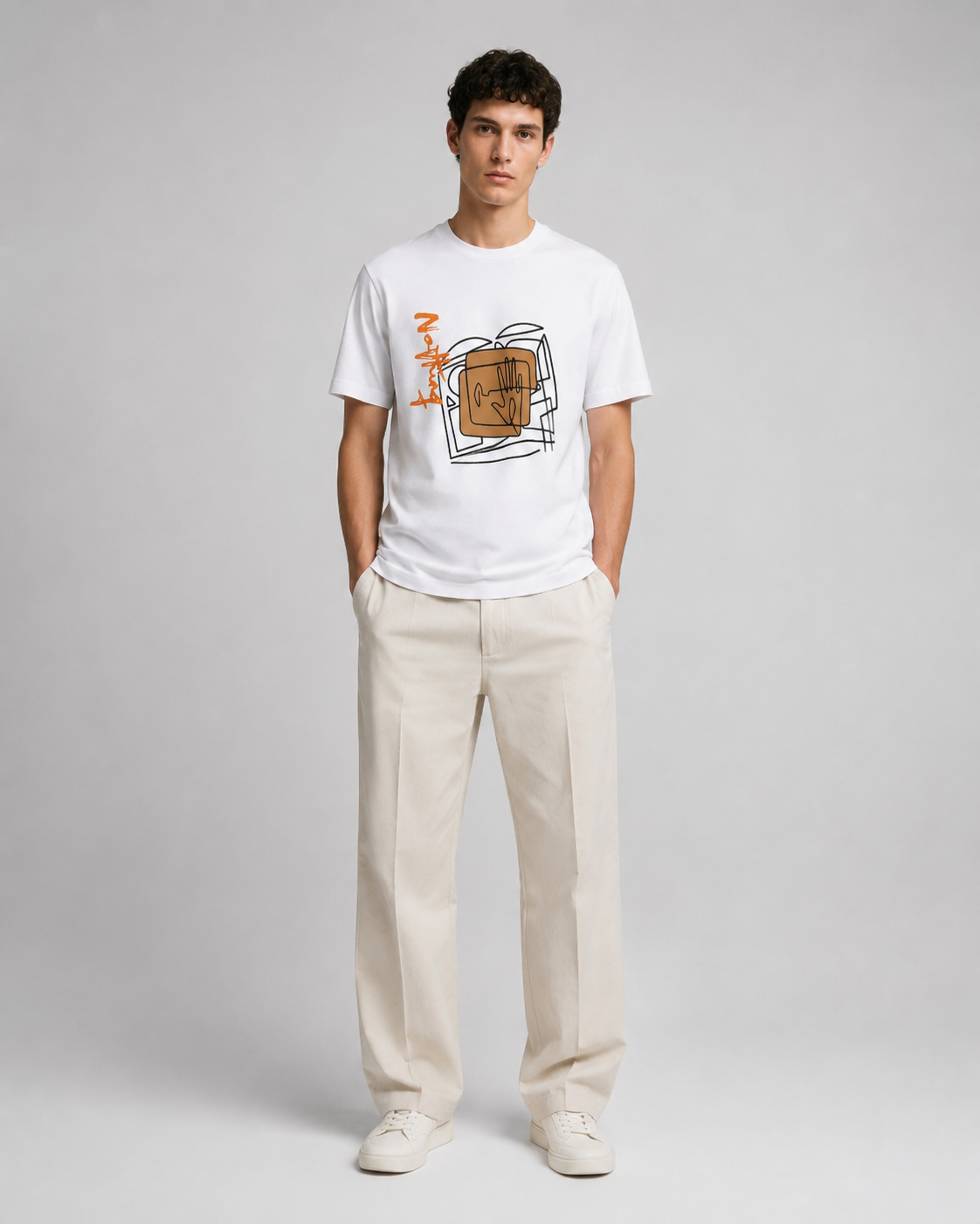 Naminal Graphic Casual T-Shirt (Oversize) - White