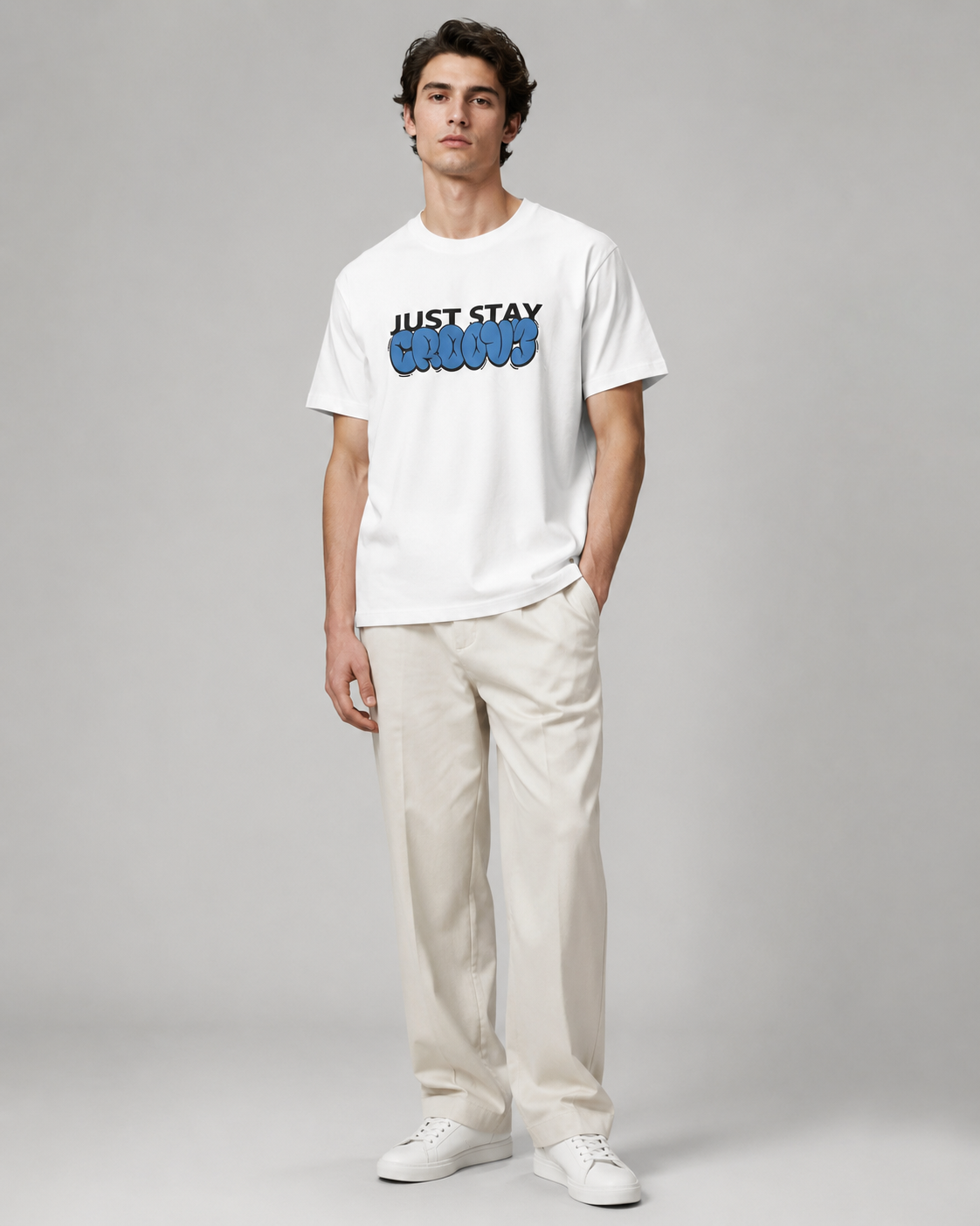 Naminal Graphic Casual T-Shirt (Oversize) - White