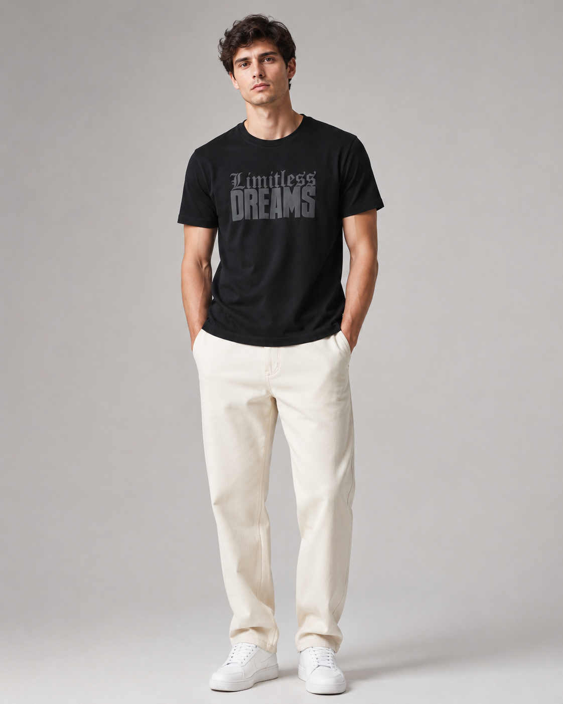 Naminal Print Casual T-Shirt (Oversize) - Black