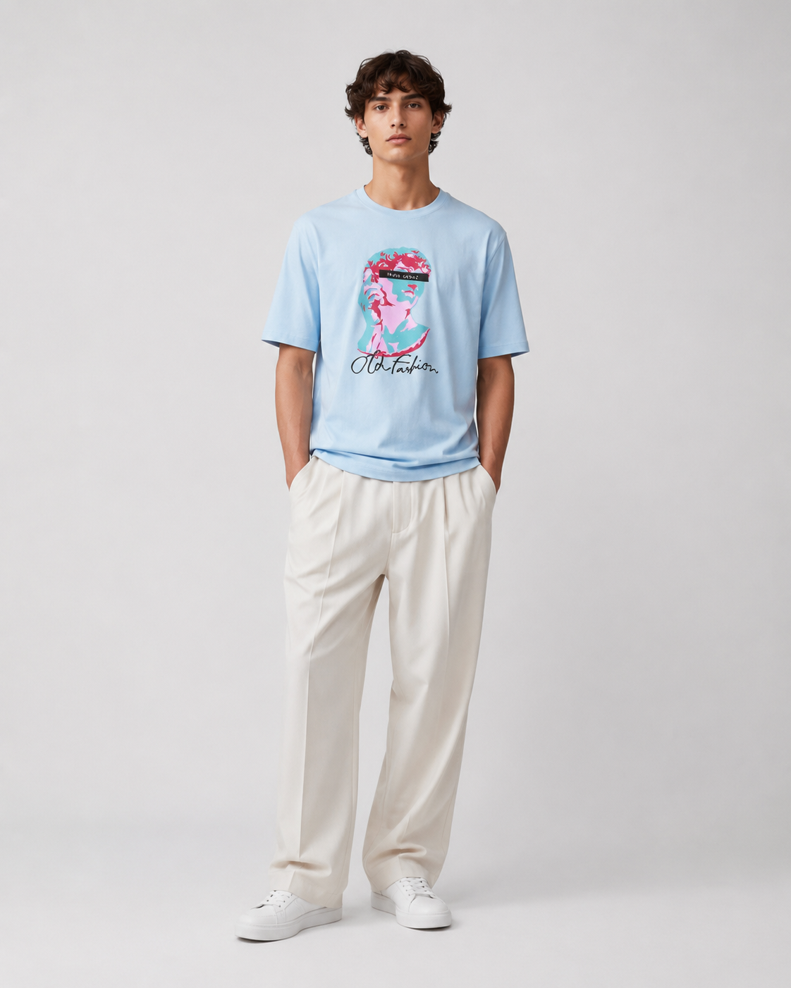 Naminal Graphic Casual T-Shirt (Oversize) - SkyBlue