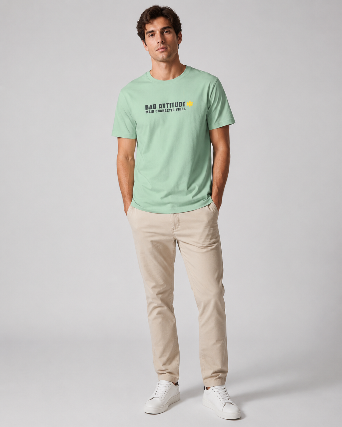 Naminal Print Casual T-Shirt (Regular) - Mint