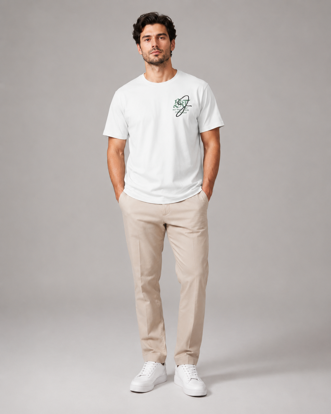 Naminal Print Casual T-Shirt (Regular) - White