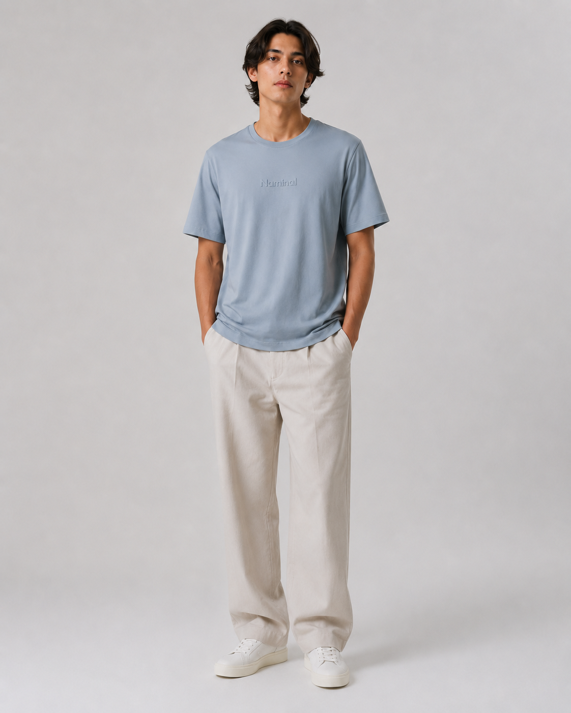 Naminal Print Casual T-Shirt (Regular) - Grey