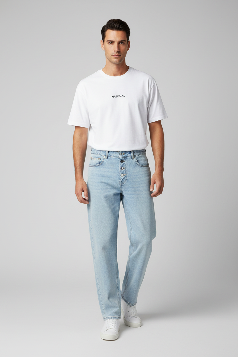 Naminal Jeans Casual Pants (Wide Leg) - L.Blue