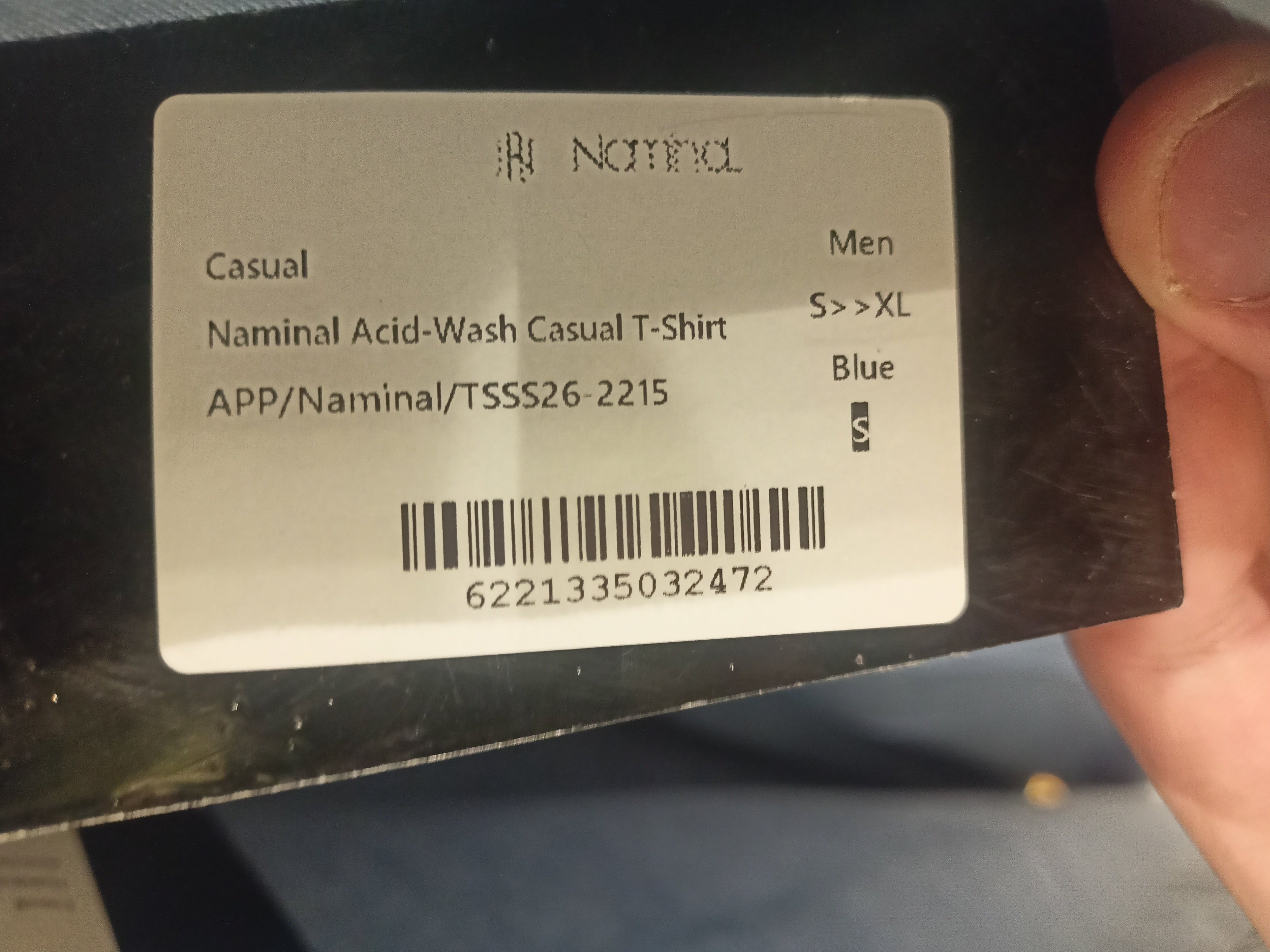 Naminal Acid-Wash Casual T-Shirt (Oversize) - Blue