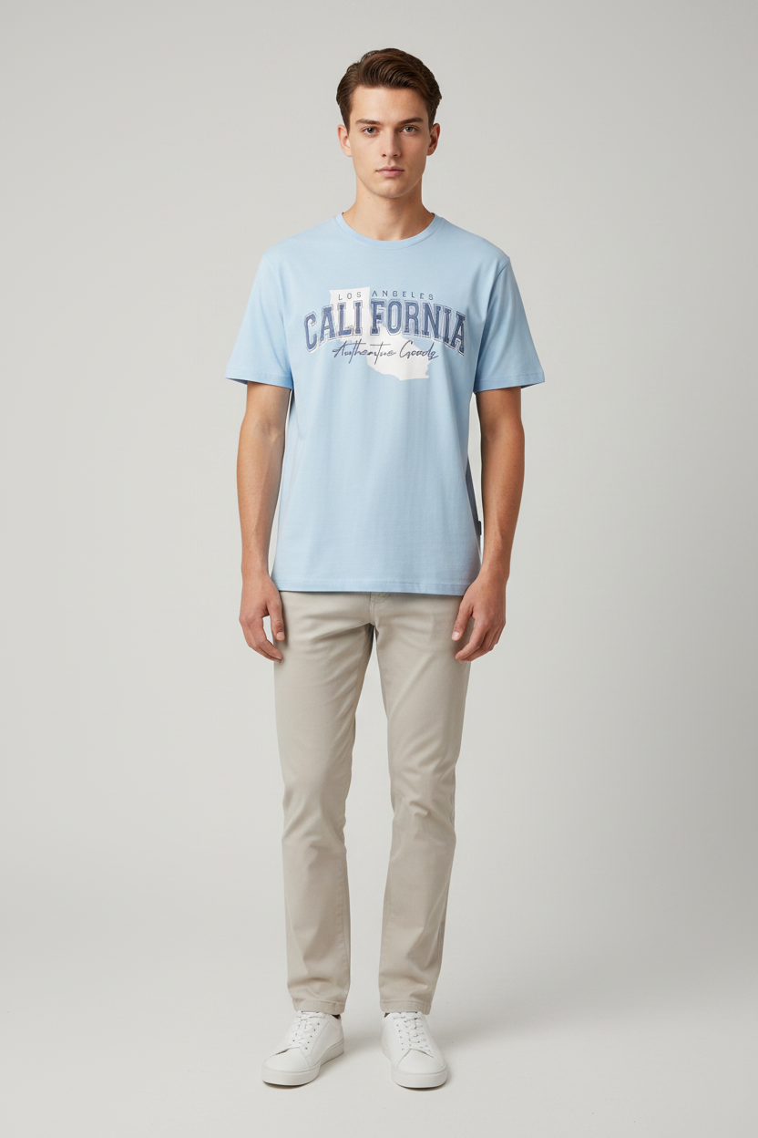 Naminal Graphic R.Neck T-Shirt (Regular) - L.Blue