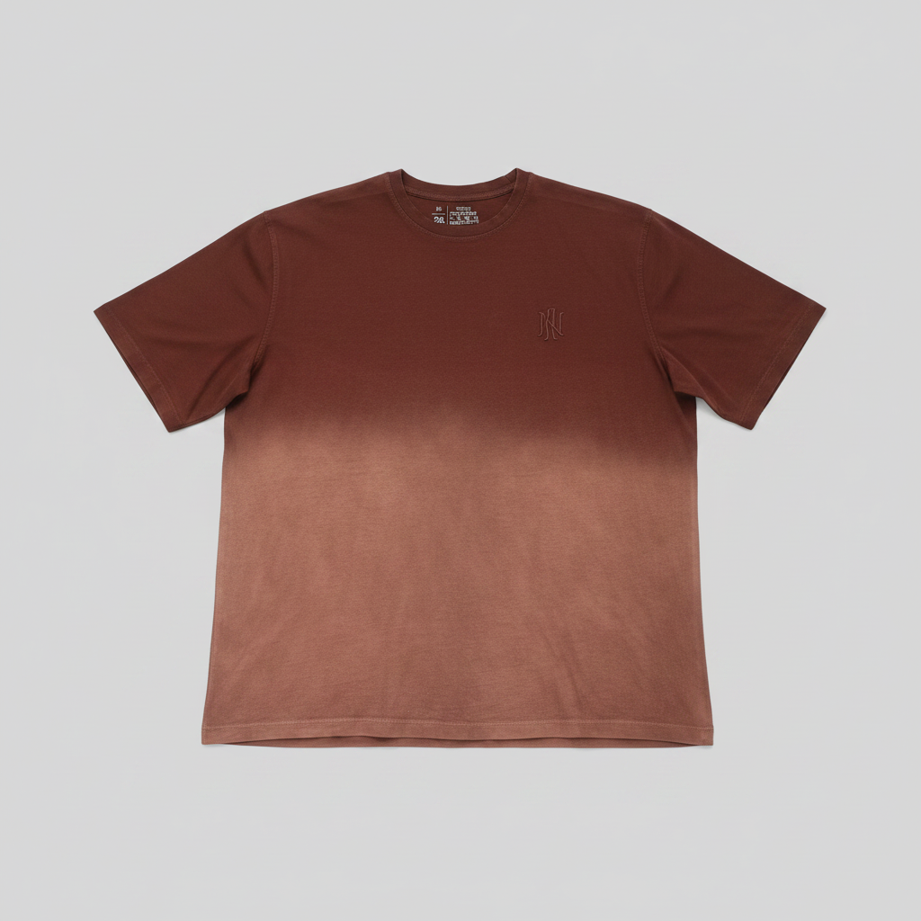 Naminal Acid-Wash R.Neck T-Shirt (Regular) - Burgundy*Grey
