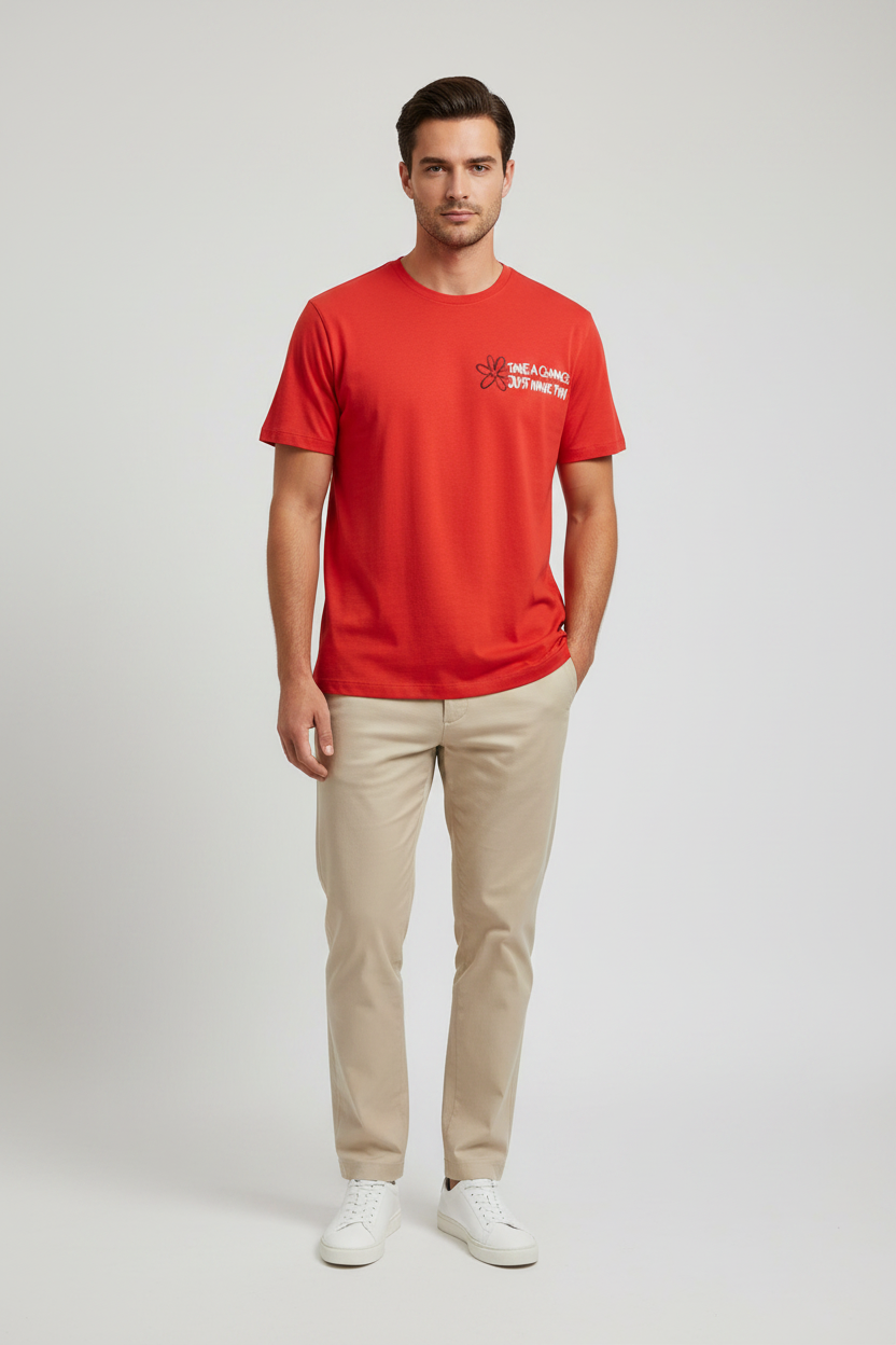 Naminal Graphic Casual T-Shirt (Regular) - Red