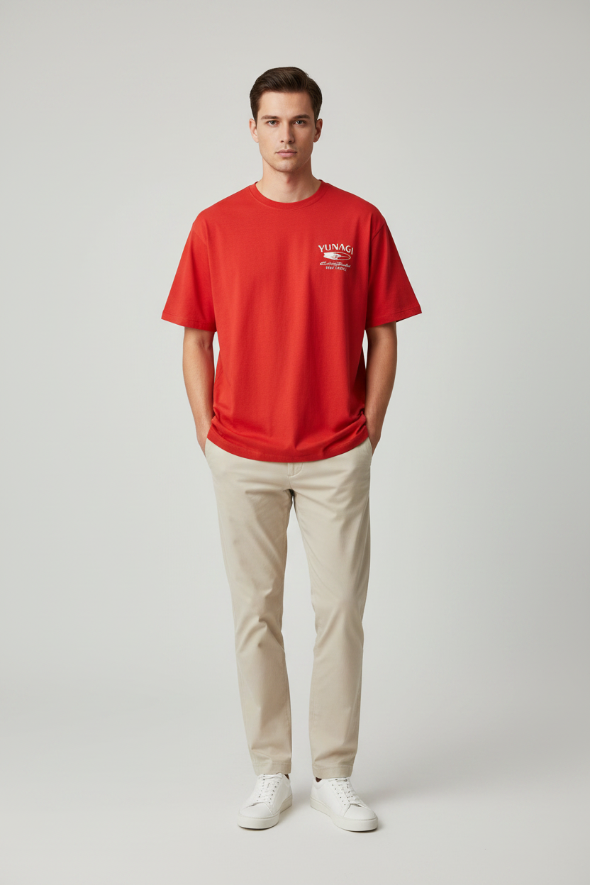Naminal Print Casual T-Shirt (Regular) - Red
