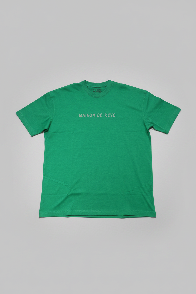 Naminal Print Casual T-Shirt (Oversize) - D.Green
