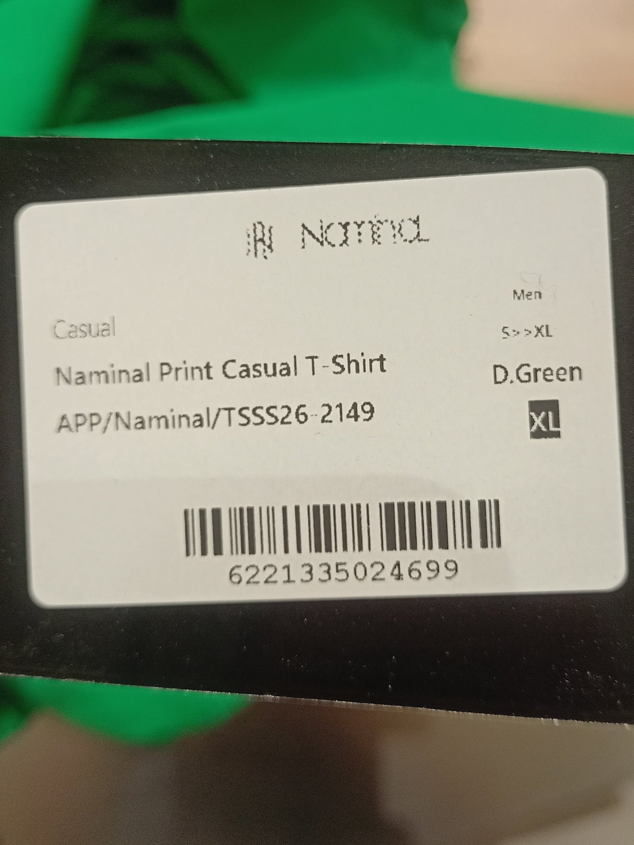 Naminal Print Casual T-Shirt (Oversize) - D.Green