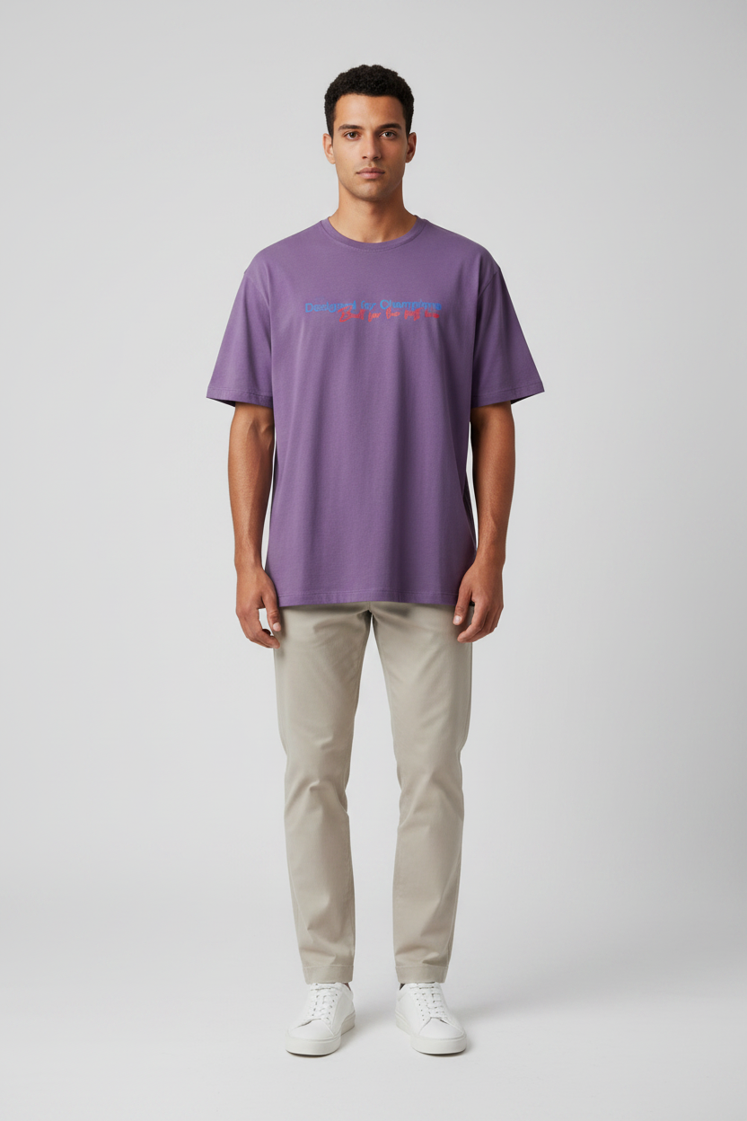 Naminal Print Casual T-Shirt (Regular) - Purple