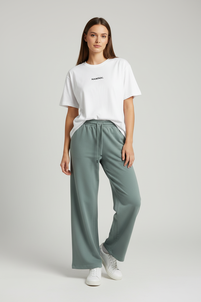 Naminal Basic Casual Pants (Wide Leg) - Grey