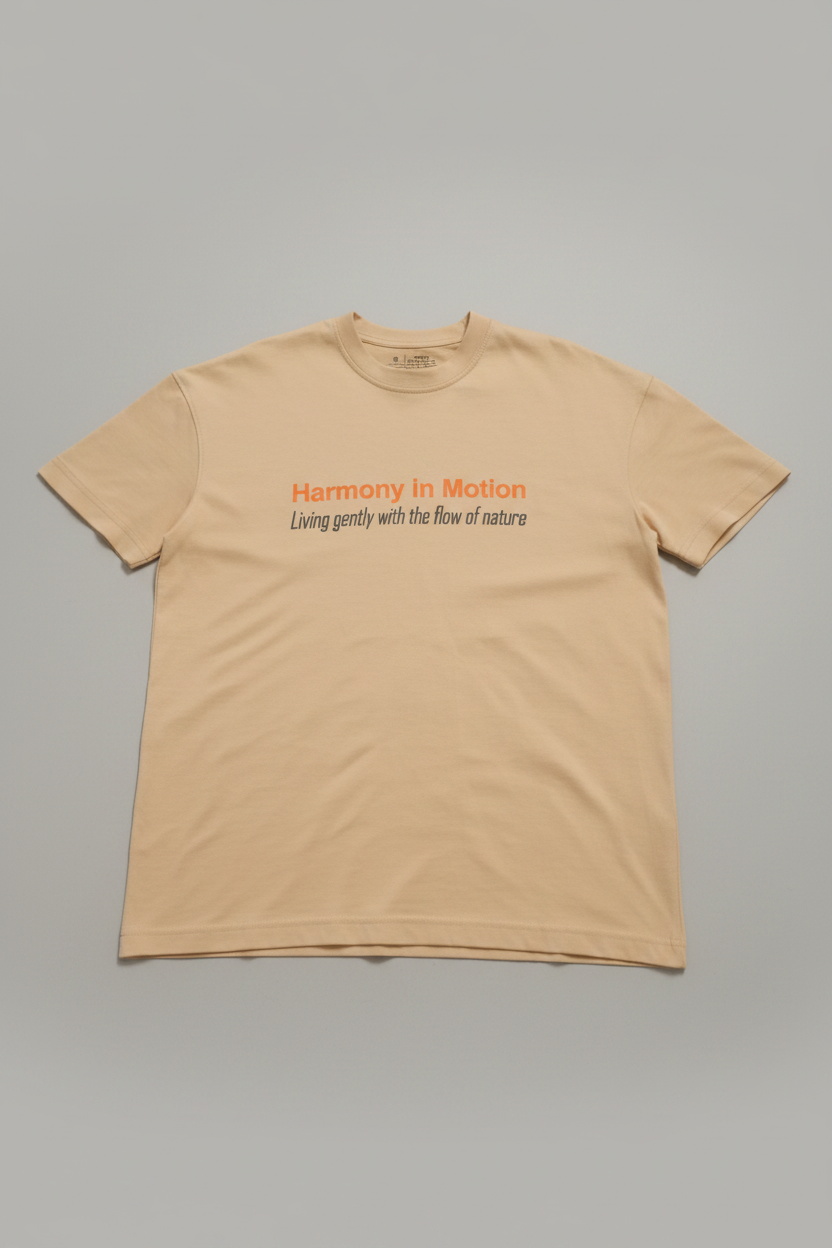 Naminal Print Casual T-Shirt (Oversize) - Beige