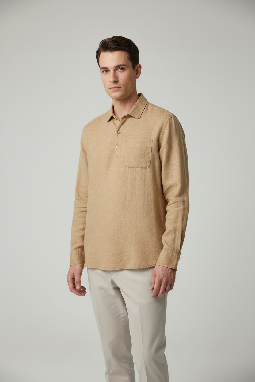 Naminal Basic Casual Shirt (Regular) - Beige