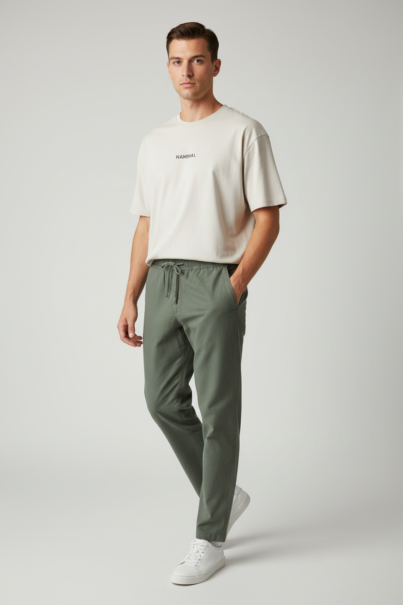 Naminal Basic Casual Pants (Regular) - Olive