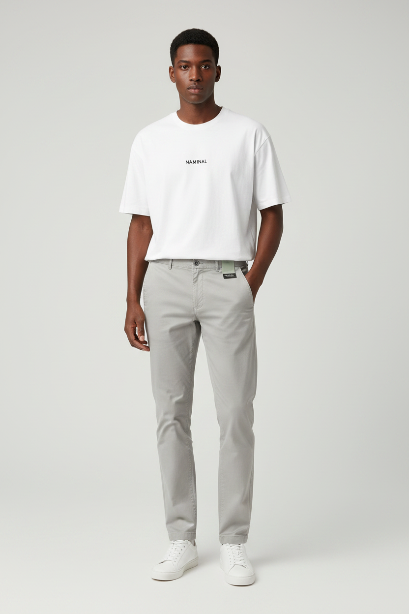 Naminal Basic Casual Pants (Regular) - Sliver