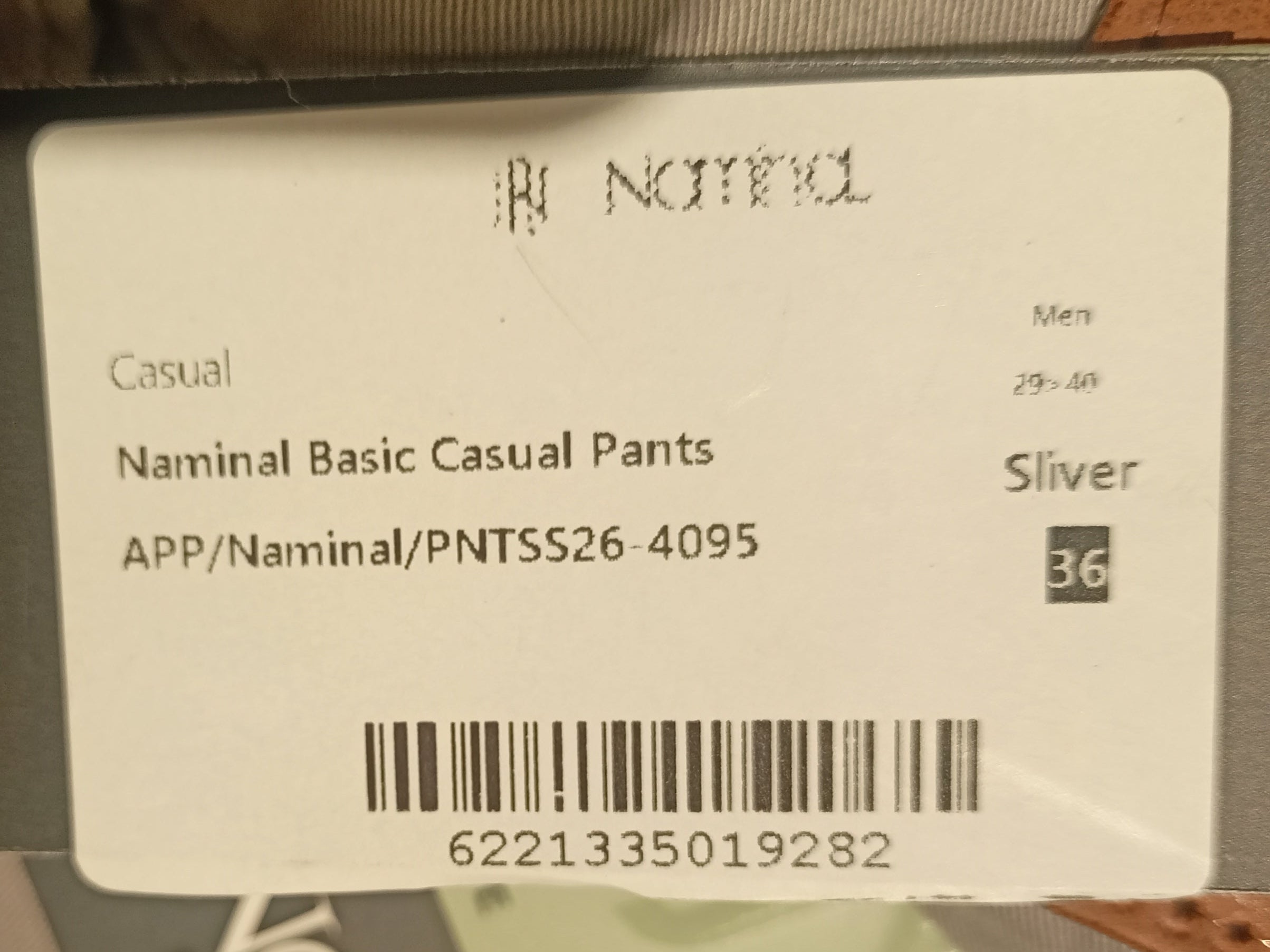Naminal Basic Casual Pants (Regular) - Sliver