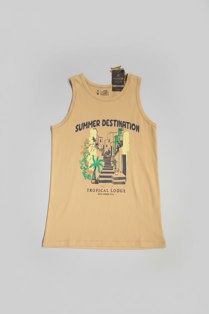 Naminal Graphic Cut Tanktop (Regular) - Beige