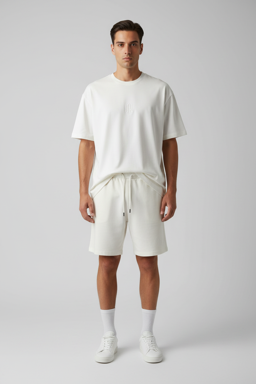 Naminal Print R.Neck Set (Oversize) - White