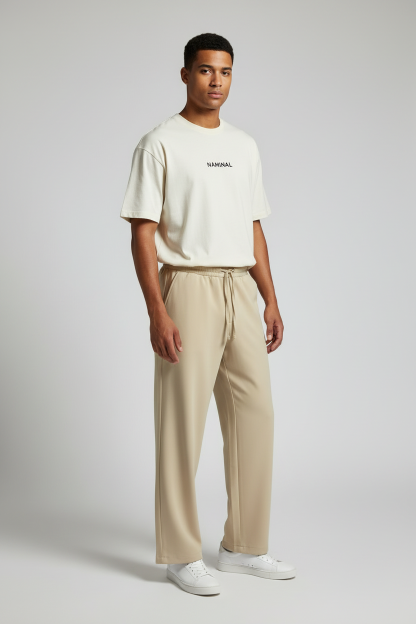 Naminal Basic Sports Sweatpants (Wide Leg) - Offwhite