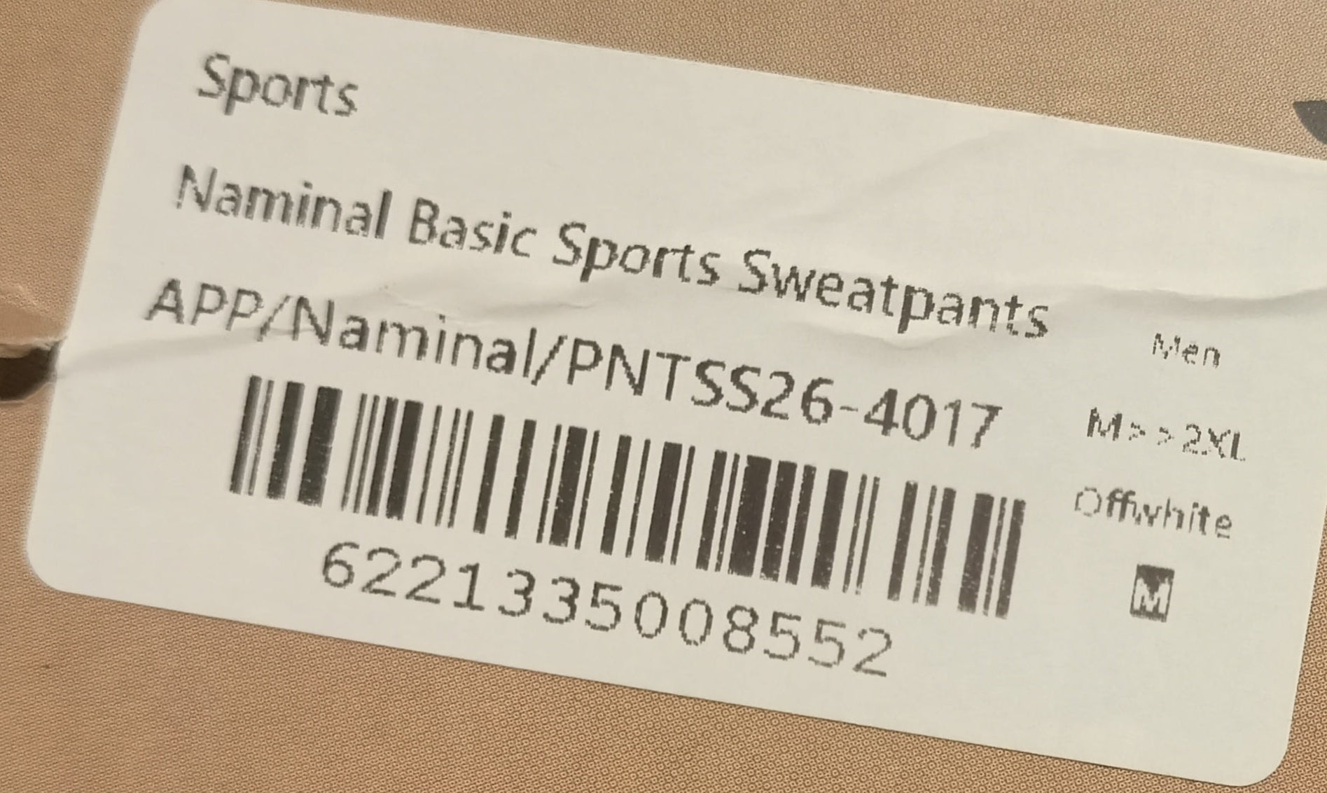 Naminal Basic Sports Sweatpants (Wide Leg) - Offwhite