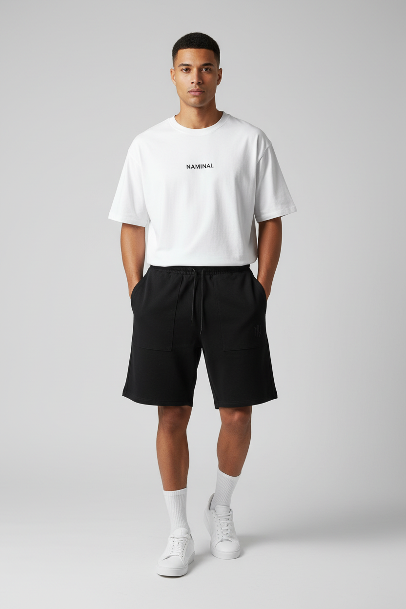 Naminal Print Capri Short (Oversize) - Black