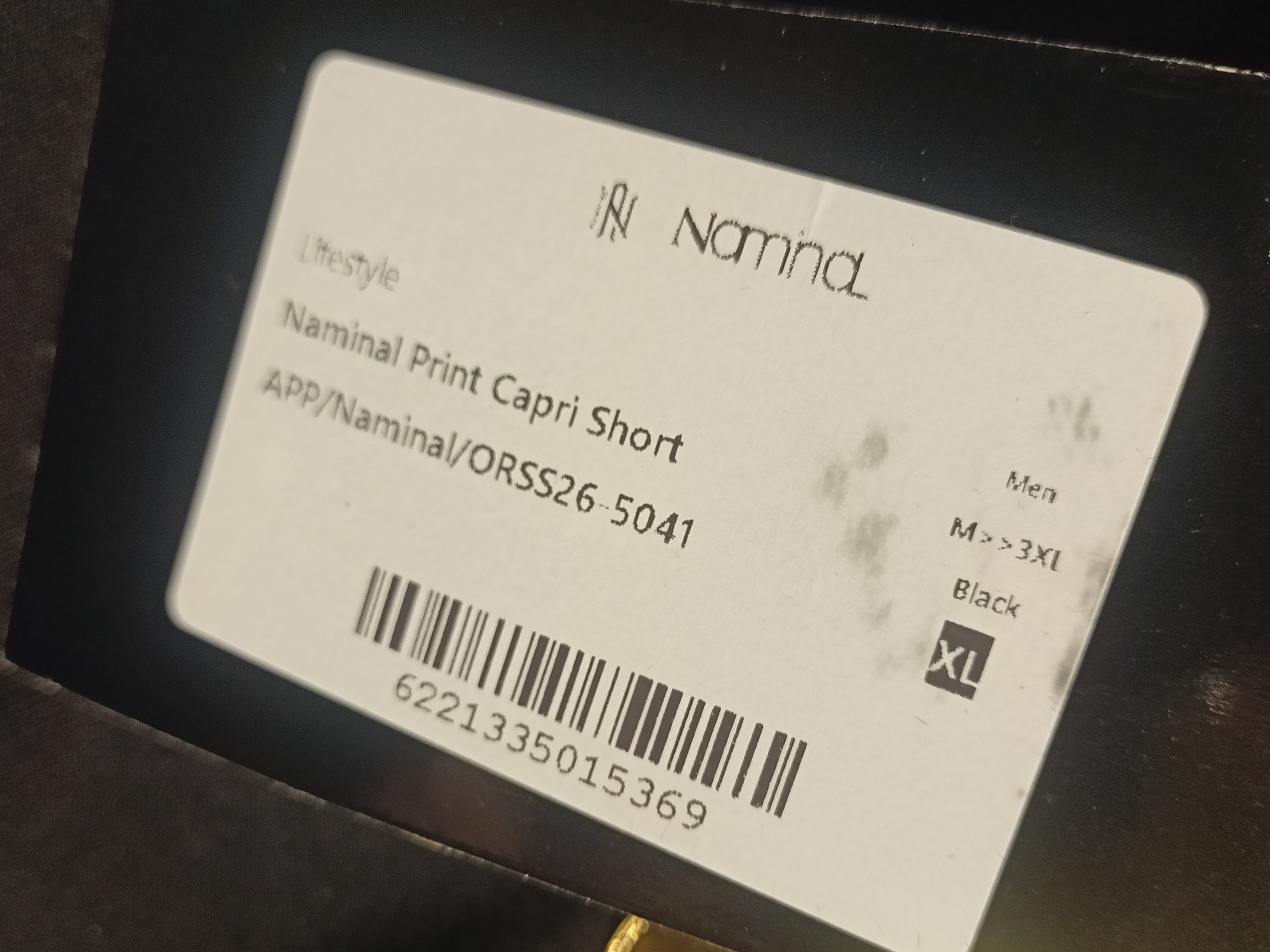Naminal Print Capri Short (Oversize) - Black