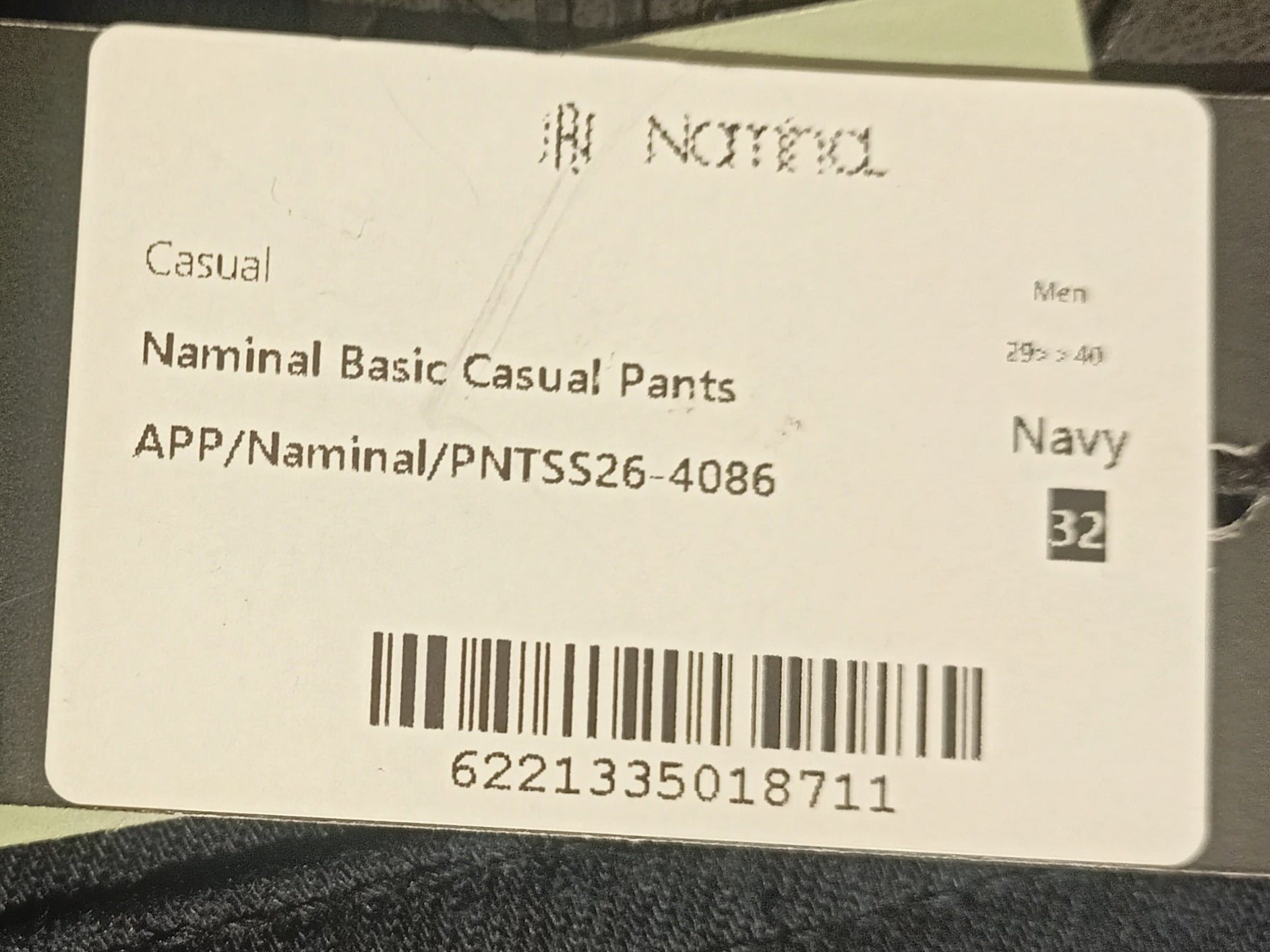 Naminal Basic Casual Pants (Regular) - Navy