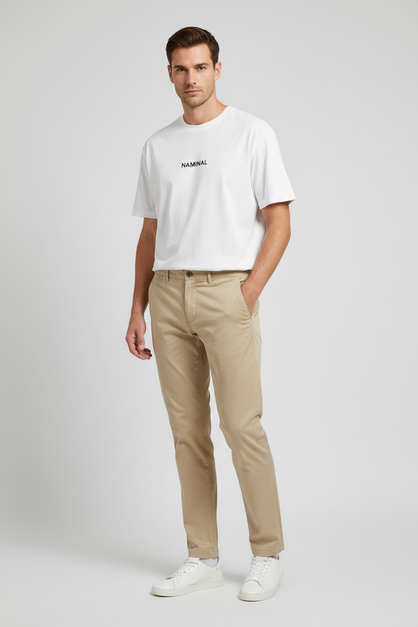 Naminal Basic Casual Pants (Regular) - Beige