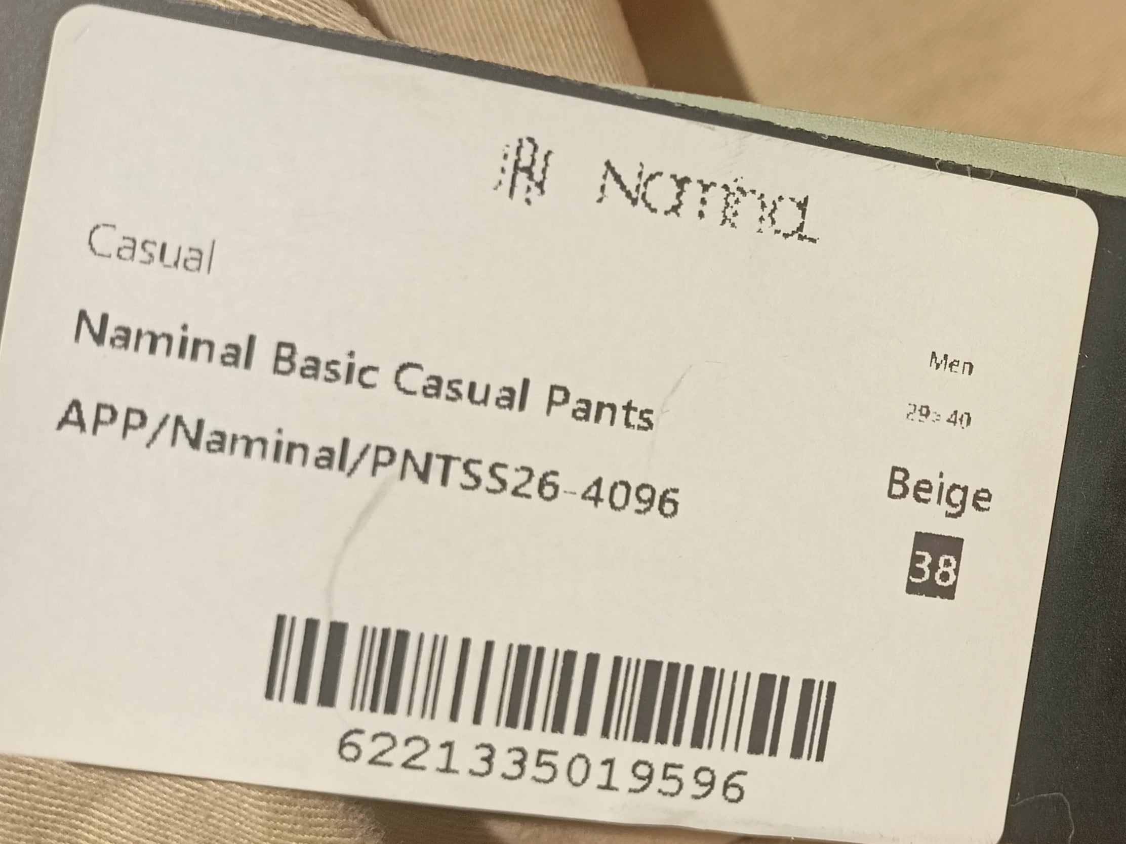 Naminal Basic Casual Pants (Regular) - Beige