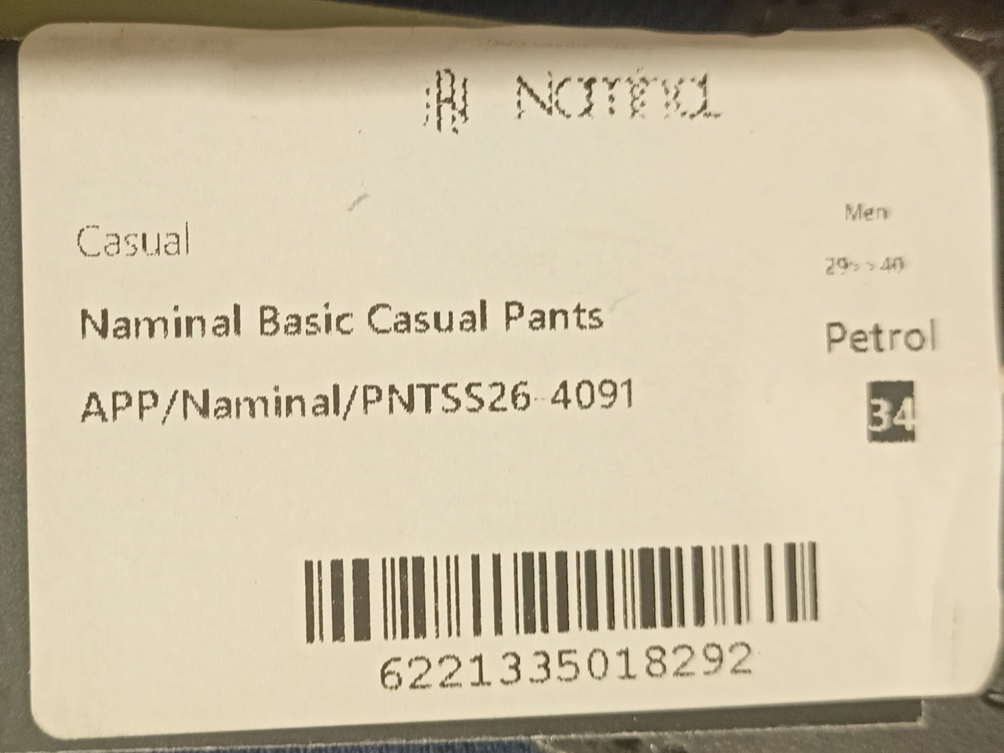 Naminal Basic Casual Pants (Regular) - Petrol