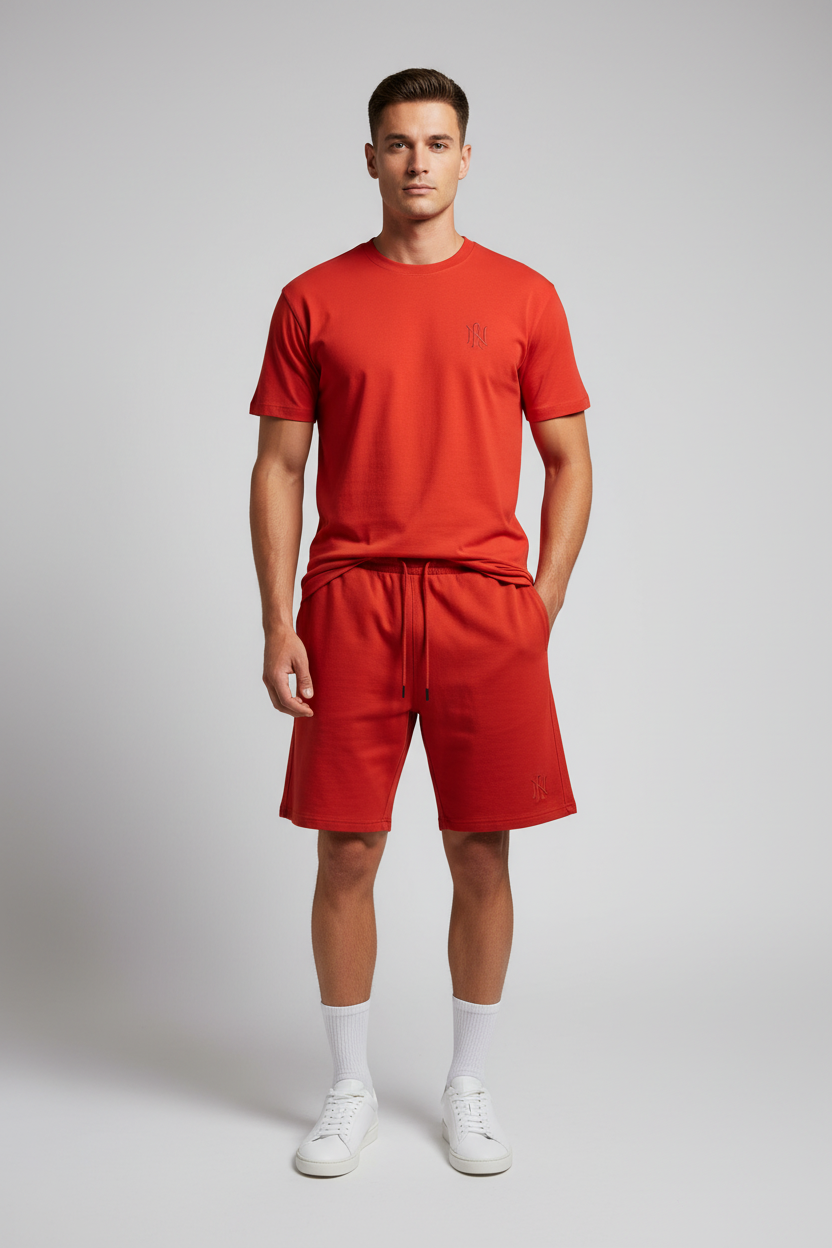 Naminal Print R.Neck Set (Oversize) - RED