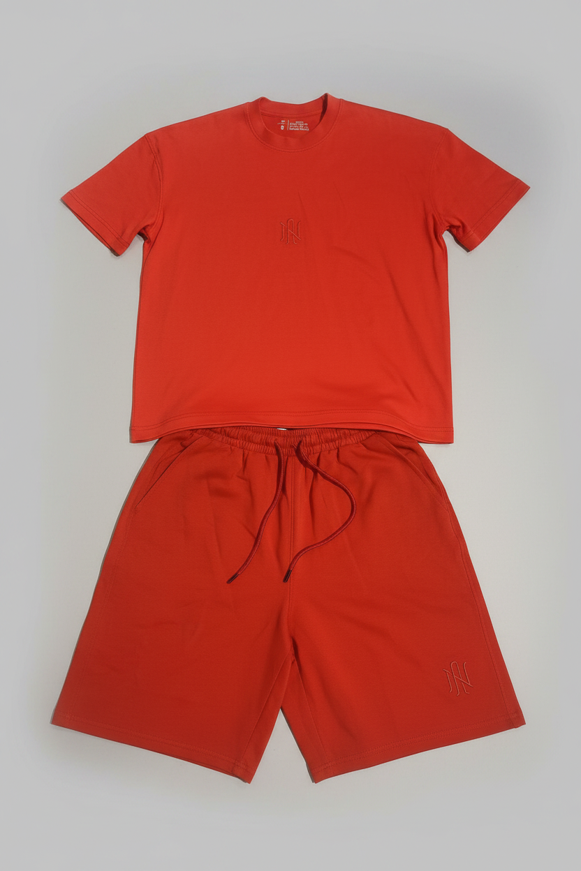 Naminal Print R.Neck Set (Oversize) - RED