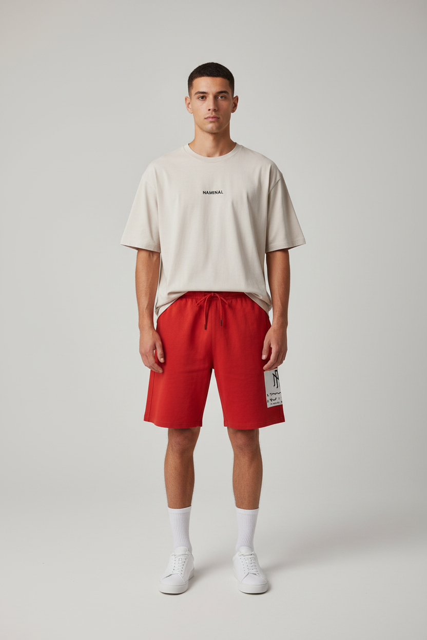 Naminal Print Capri Short (Regular) - Burgundy