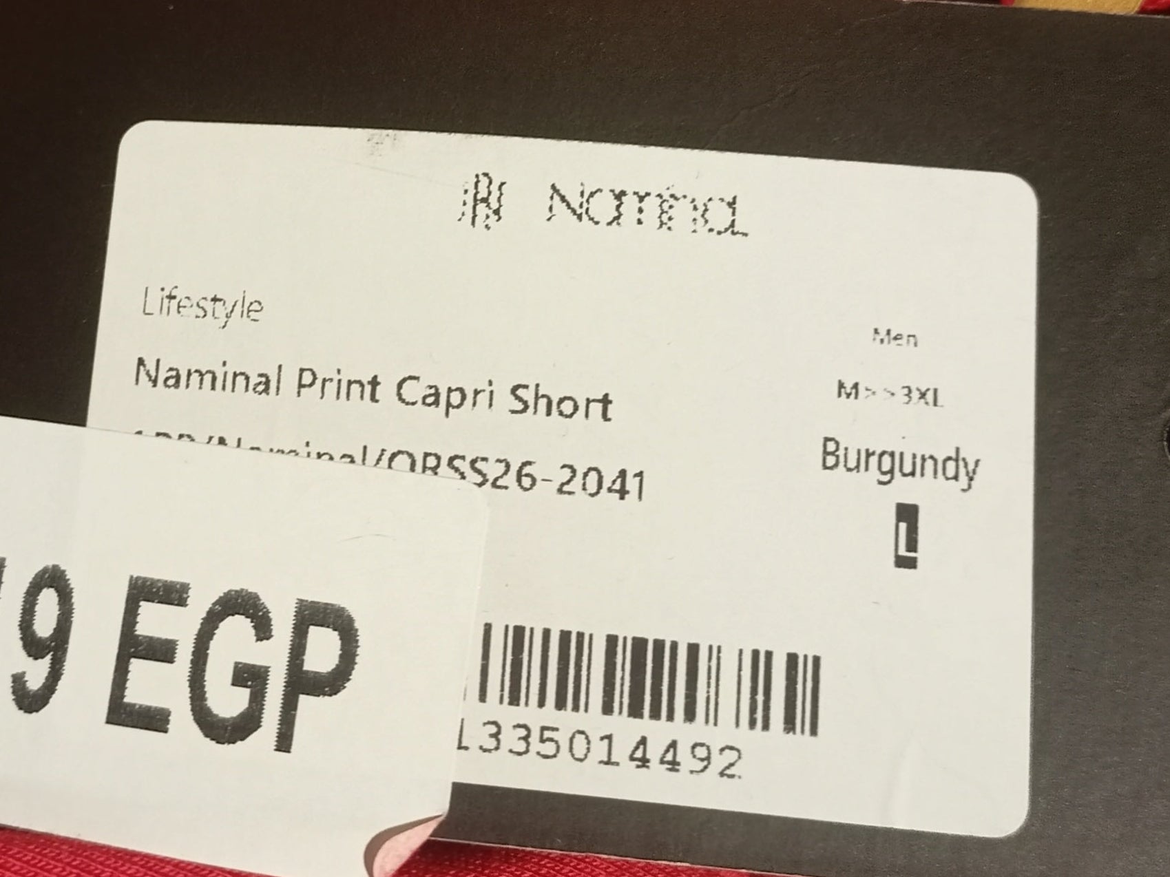 Naminal Print Capri Short (Regular) - Burgundy