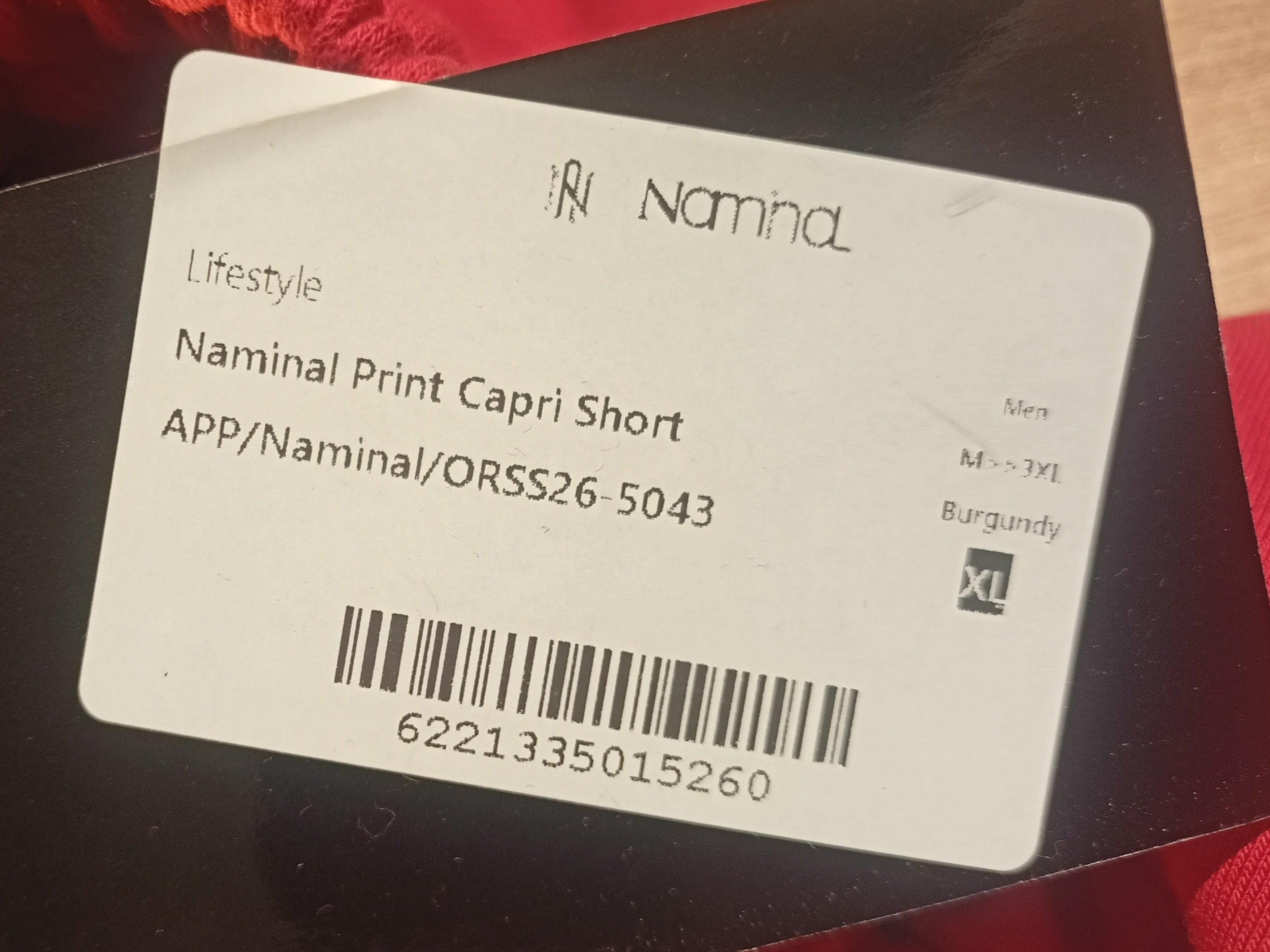 Naminal Print Capri Short (Oversize) - RED
