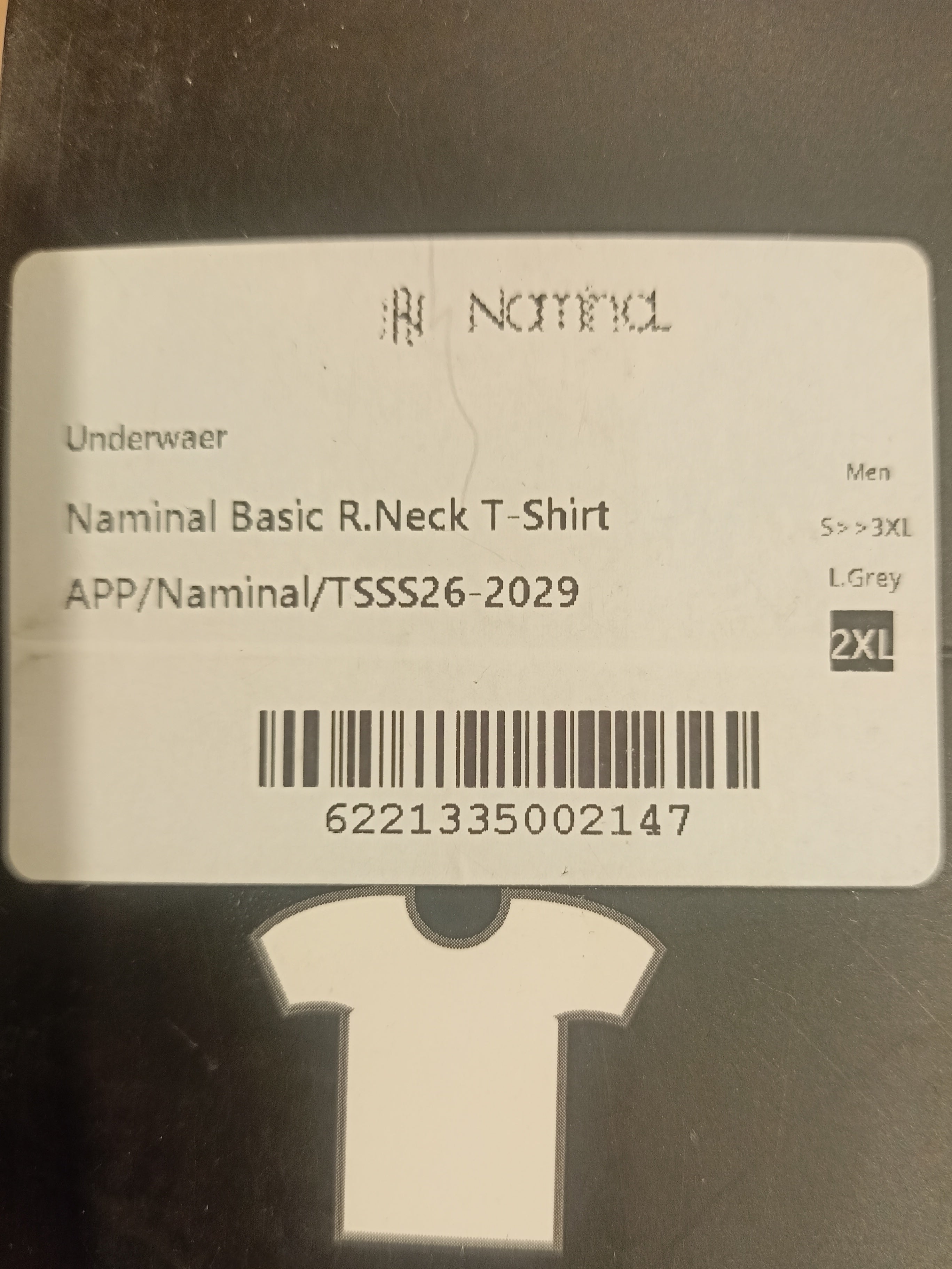 Naminal Basic R.Neck T-Shirt (Slim) - L.Grey