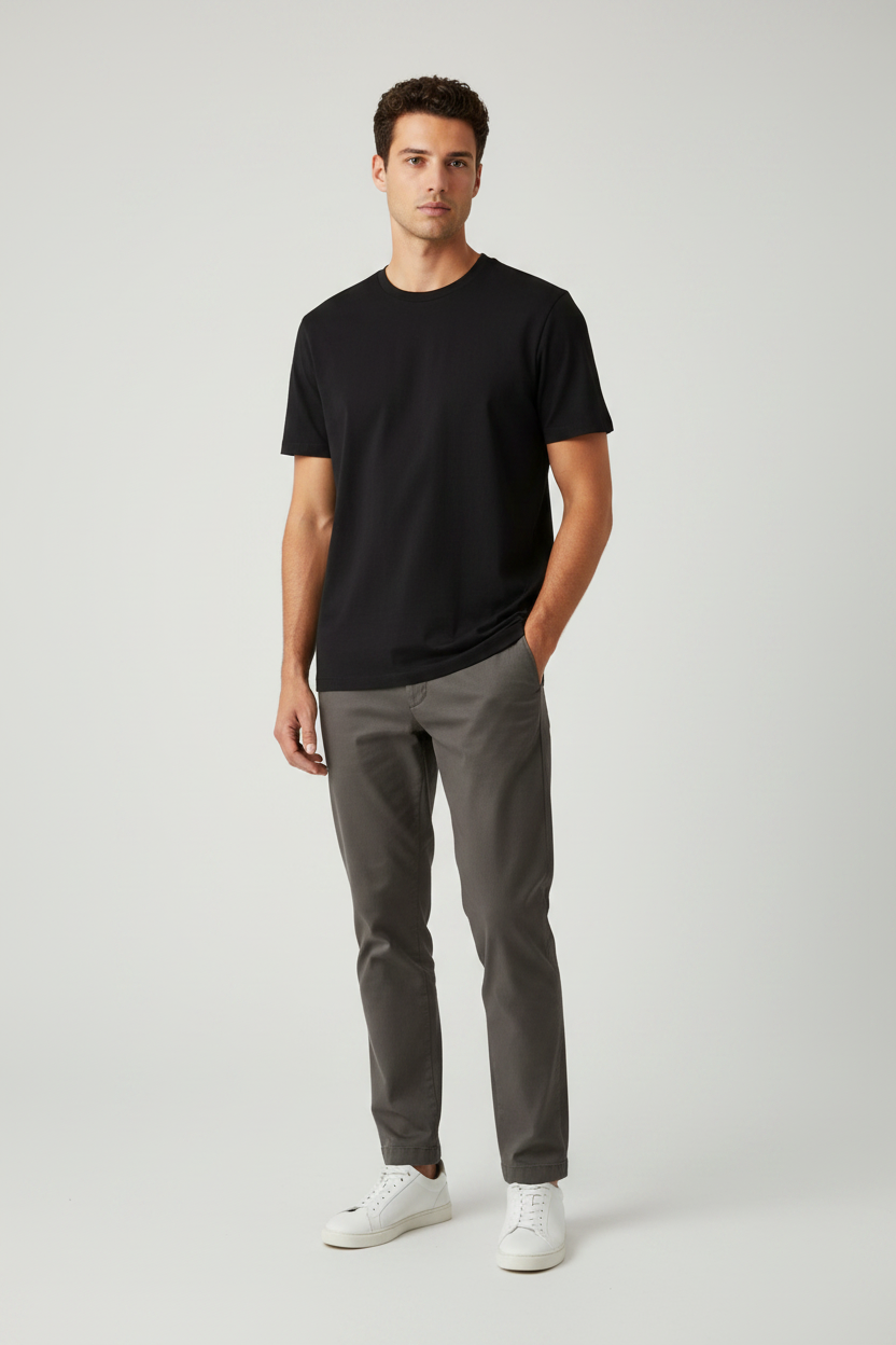 Naminal Basic R.Neck T-Shirt (Slim) - Black