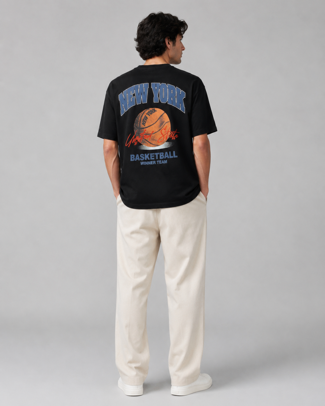 Naminal Graphic Casual T-Shirt (Oversize) - Black