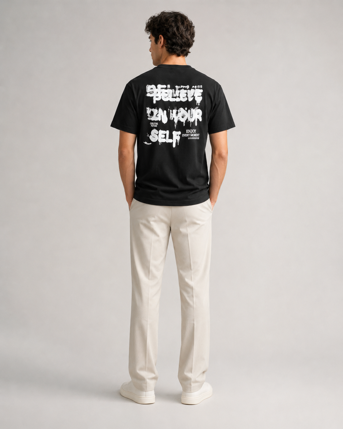 Naminal Graphic Casual T-Shirt (Oversize) - Black