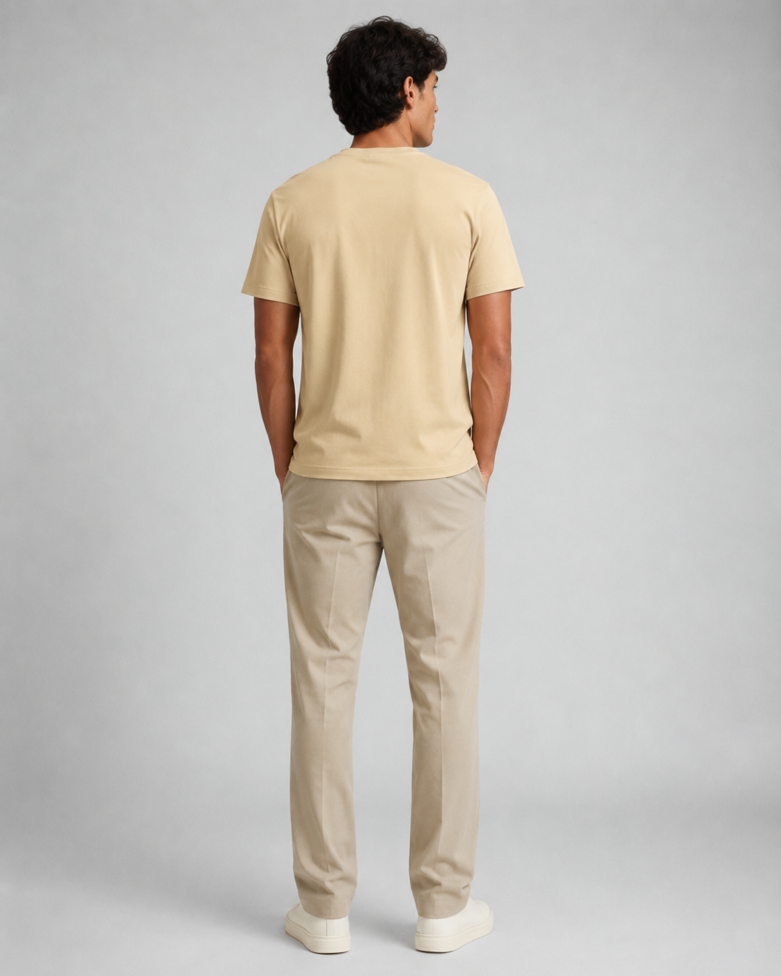 Naminal Print Casual T-Shirt (Oversize) - Beige