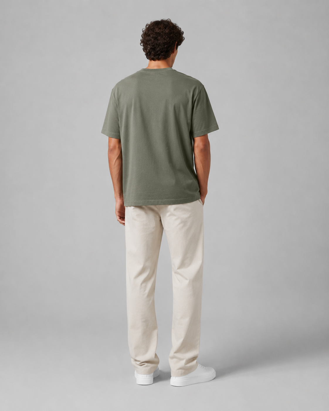 Naminal Print Casual T-Shirt (Oversize) - Olive