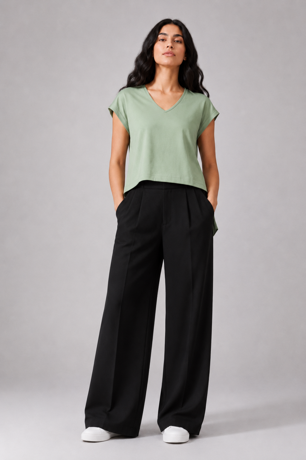 Naminal Basic V.Neck Crop-top (Relax) - Lavender
