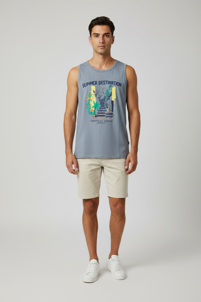 Naminal Graphic Cut Tanktop (Regular) - Silver