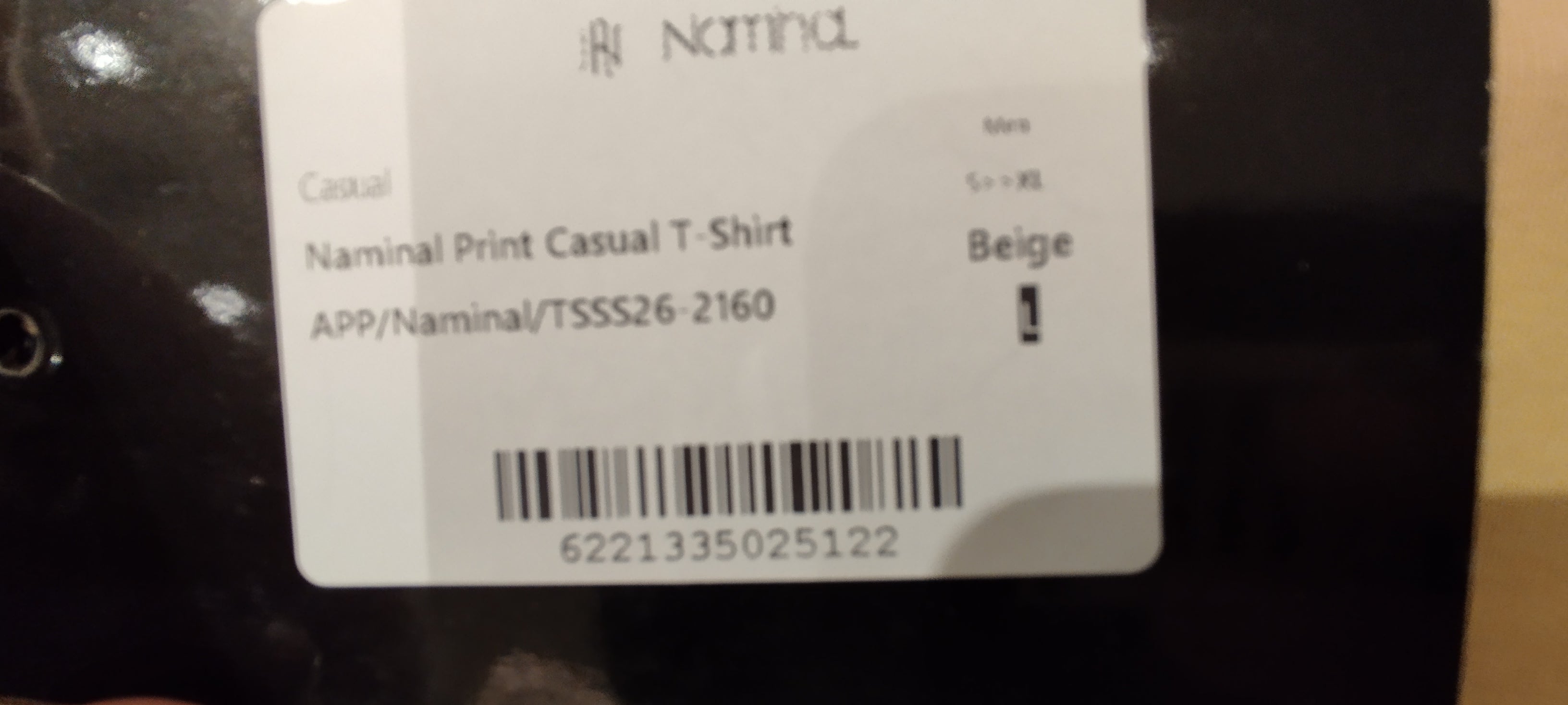 Naminal Print Casual T-Shirt (Oversize) - Beige