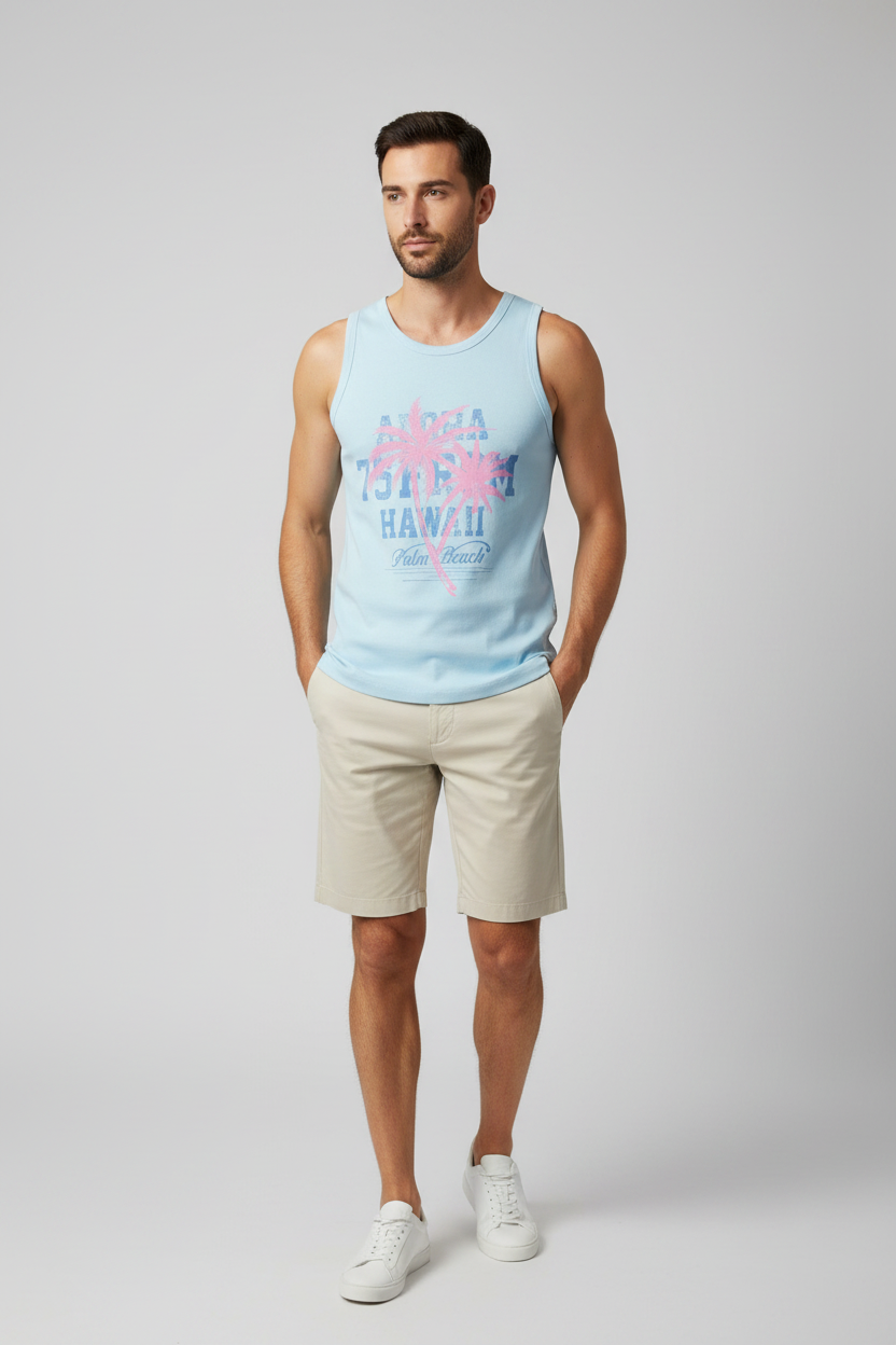 Naminal Graphic Cut Tanktop (Regular) - L.Blue