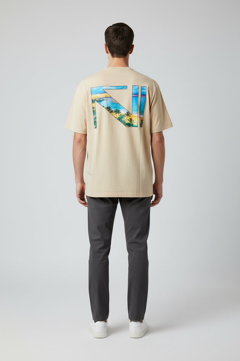 Naminal Graphic R.Neck T-Shirt (Regular) - Beige