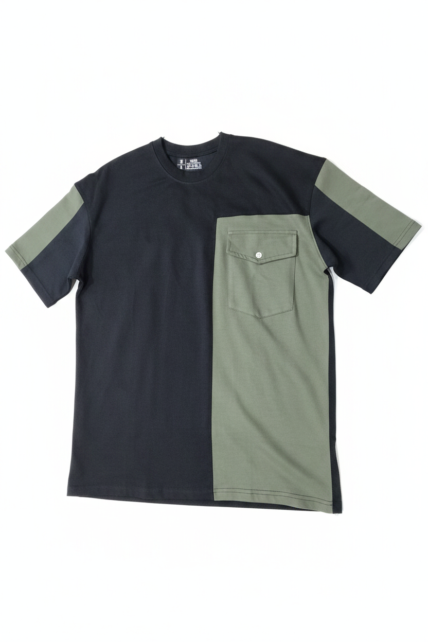 Naminal Crow R.Neck T-Shirt (Oversize) - Black*Olive